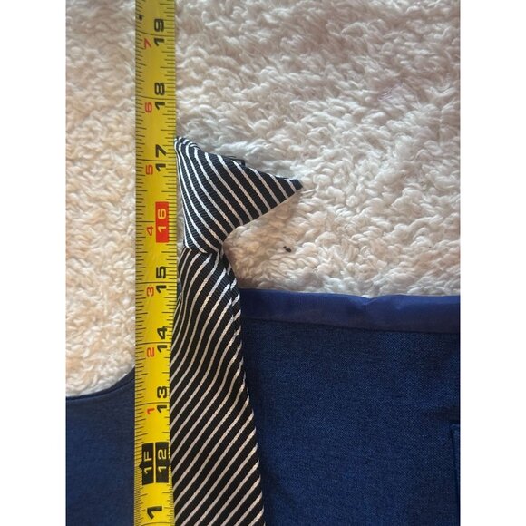 Van Heusen Boys Set Vest Pants Suspender Tie Navy Blue Size12 White Shirt Small - Picture 9 of 15